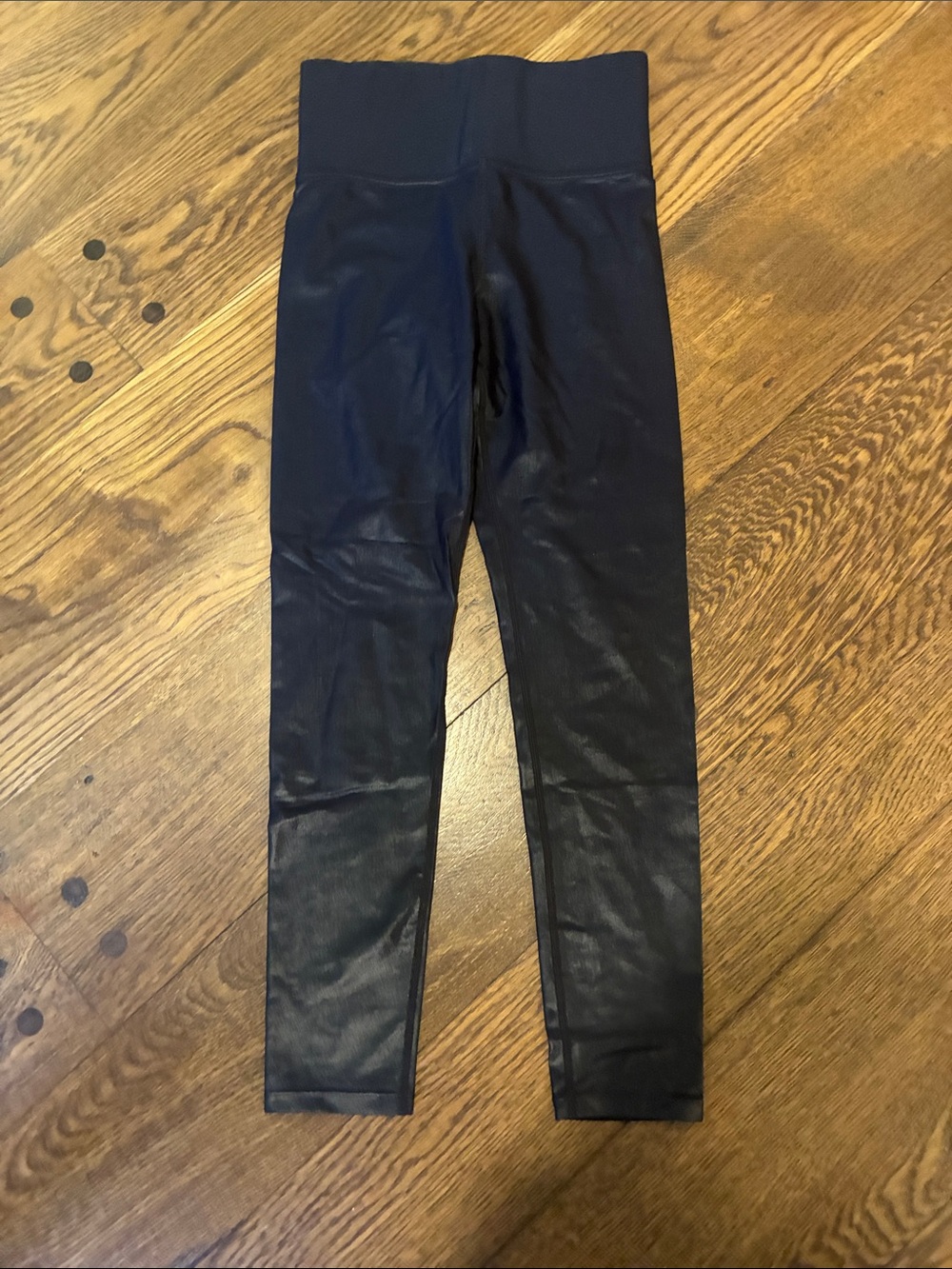 Carbon 38 Black Sheen High-Waist Leggings